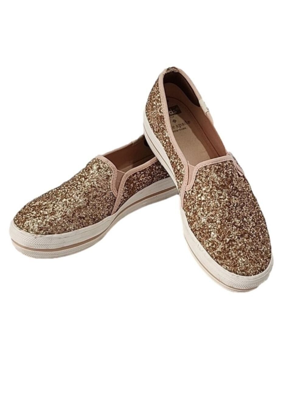 KATE SPADE AND KEDS SLIP ON'S ROSE GOLD SIZE 7.5